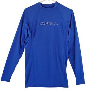 O'Neill Sun Water Swim Shirt Blue Long Sleeve Size Medium Knit Stretch Tagless